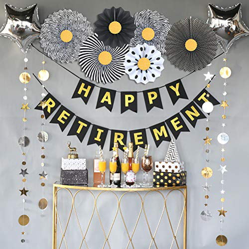 Happy Retirement Sign Backdrop Background Banner for Women or Men Happy Retirement Door Banner Retirement Party Door Decorations Farewell 